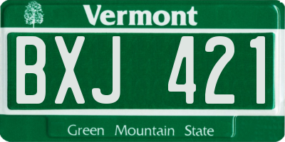 VT license plate BXJ421
