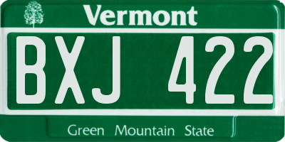 VT license plate BXJ422