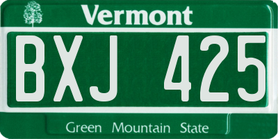 VT license plate BXJ425