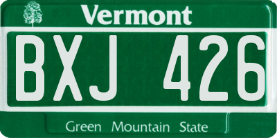 VT license plate BXJ426