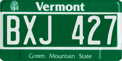 VT license plate BXJ427