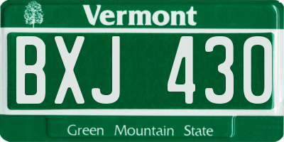 VT license plate BXJ430