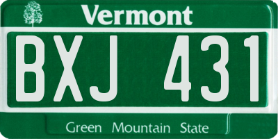VT license plate BXJ431