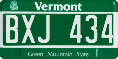 VT license plate BXJ434