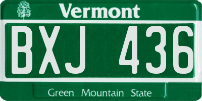 VT license plate BXJ436