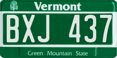 VT license plate BXJ437