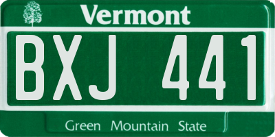 VT license plate BXJ441
