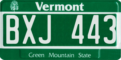 VT license plate BXJ443