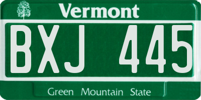 VT license plate BXJ445