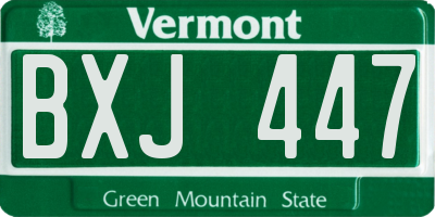 VT license plate BXJ447