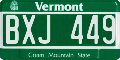 VT license plate BXJ449