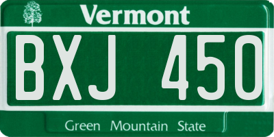 VT license plate BXJ450
