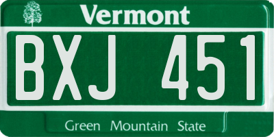 VT license plate BXJ451