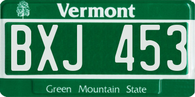VT license plate BXJ453