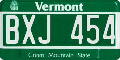 VT license plate BXJ454