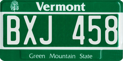 VT license plate BXJ458