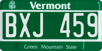 VT license plate BXJ459