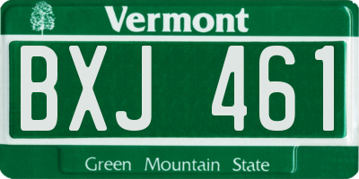 VT license plate BXJ461