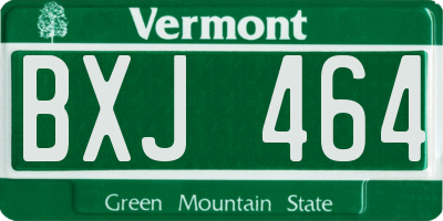 VT license plate BXJ464