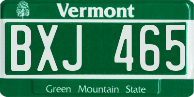 VT license plate BXJ465
