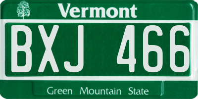 VT license plate BXJ466