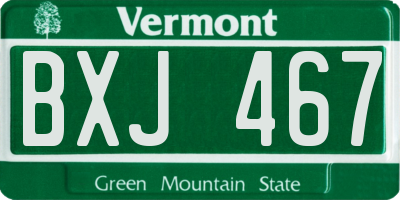 VT license plate BXJ467
