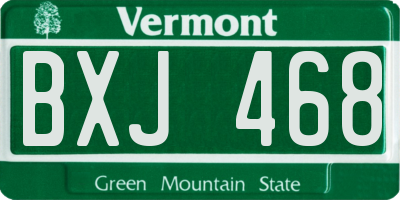 VT license plate BXJ468