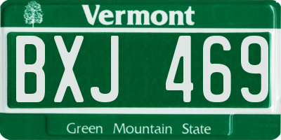VT license plate BXJ469