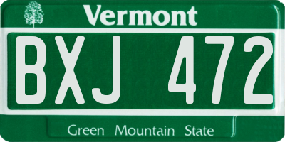 VT license plate BXJ472