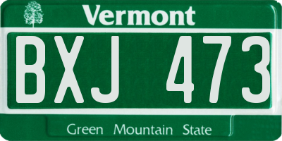 VT license plate BXJ473