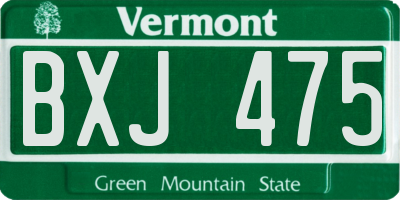 VT license plate BXJ475