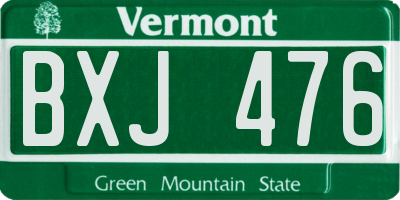 VT license plate BXJ476