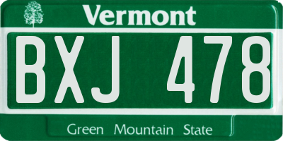 VT license plate BXJ478