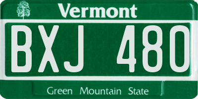 VT license plate BXJ480