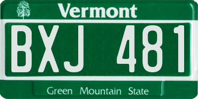 VT license plate BXJ481