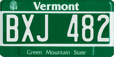 VT license plate BXJ482