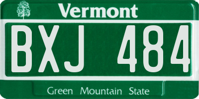 VT license plate BXJ484