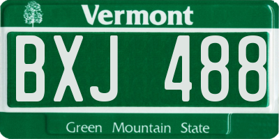 VT license plate BXJ488