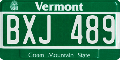 VT license plate BXJ489