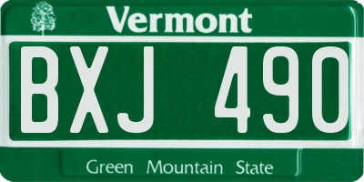 VT license plate BXJ490