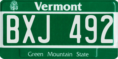 VT license plate BXJ492