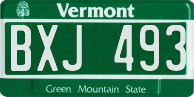 VT license plate BXJ493
