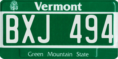 VT license plate BXJ494