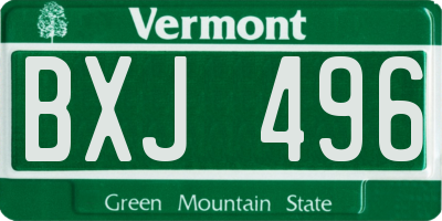VT license plate BXJ496