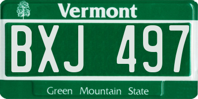 VT license plate BXJ497