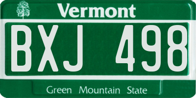 VT license plate BXJ498