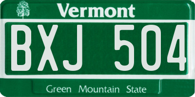 VT license plate BXJ504