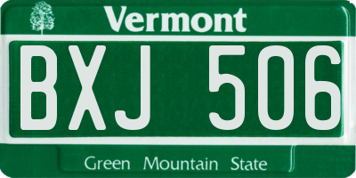 VT license plate BXJ506