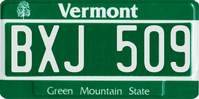VT license plate BXJ509