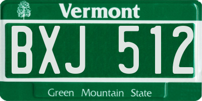 VT license plate BXJ512